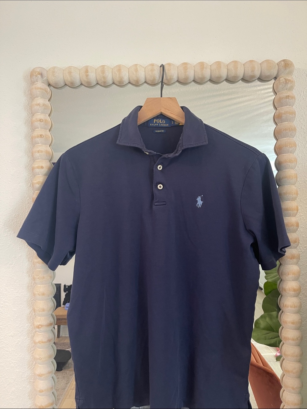 Polo by Ralph Lauren Navy Short Sleeve Polo with Light Blue Pony